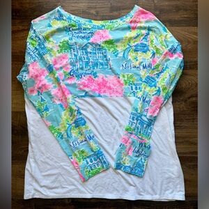 Lilly Pulitzer Lilly Loves DC Long Sleeve Tee Size Large 12-14